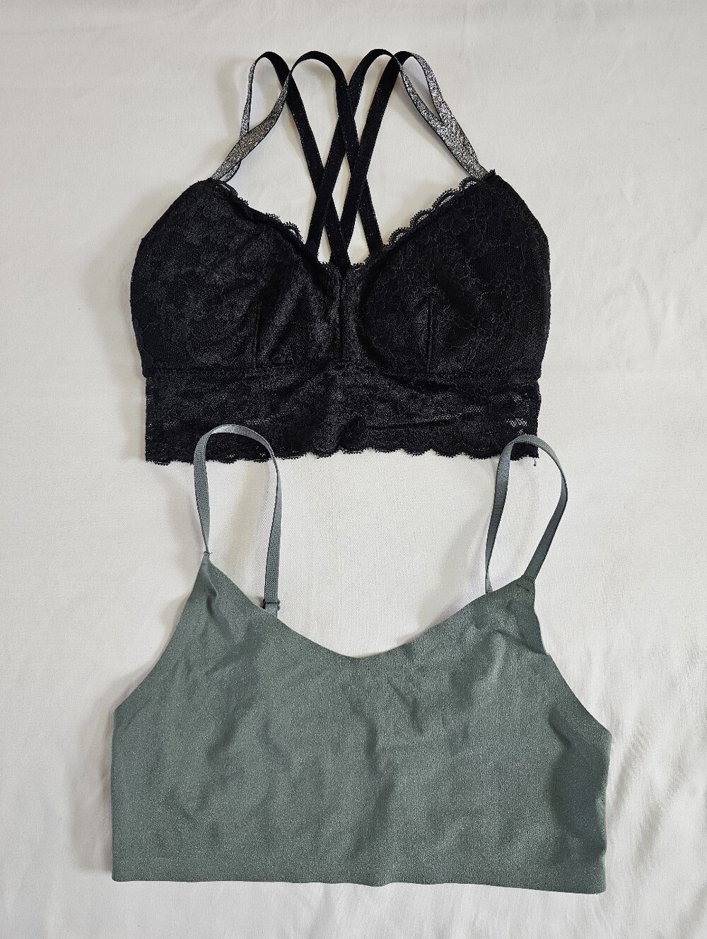 2pc Lot Bundle XS/S Lace Bralette Set Glitter Glam Strappy Victoria's Secret VS